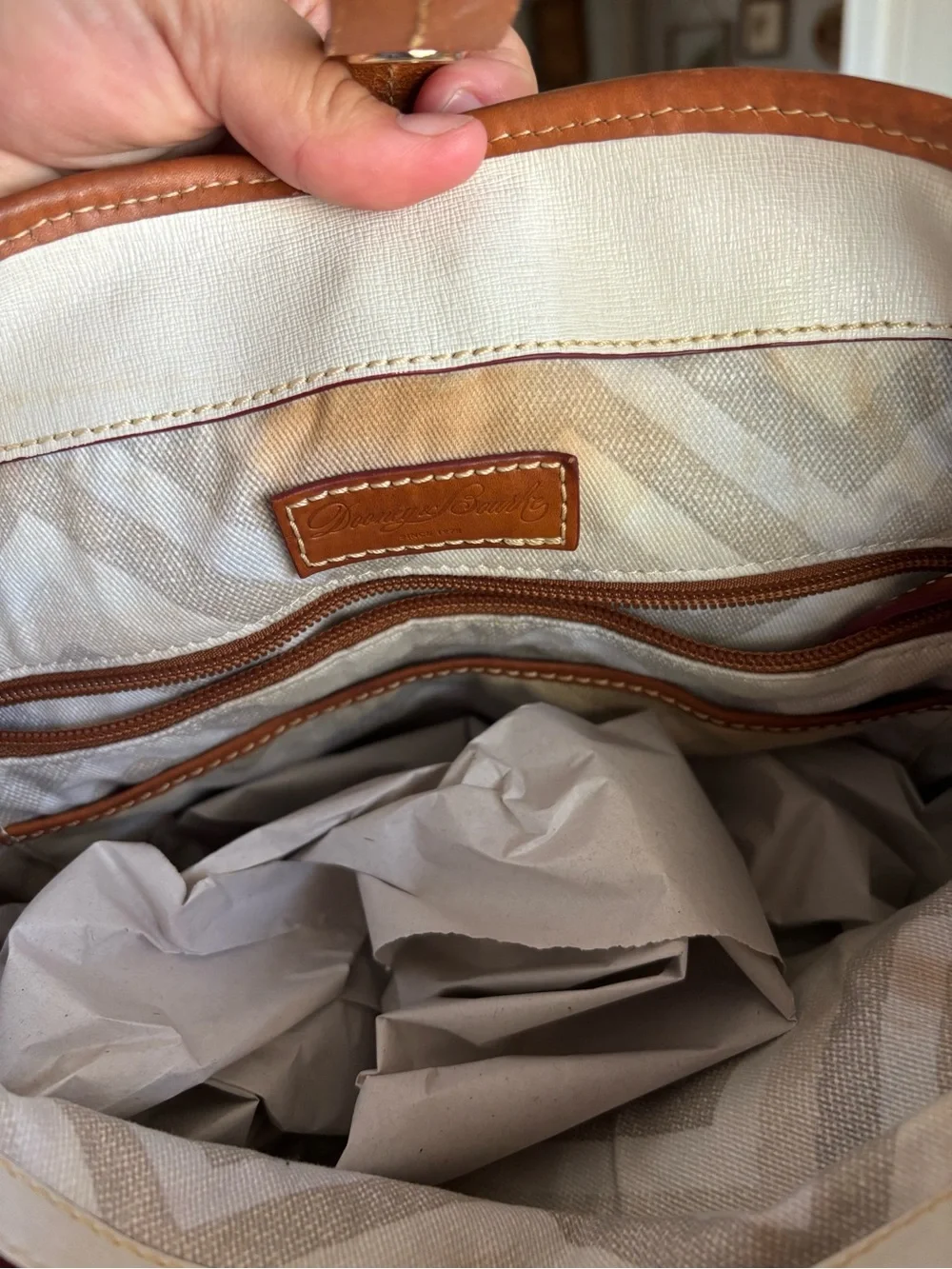Dooney & Bourke Shelby Shopper Elephant Grey Pebbled Leather Tote Bag